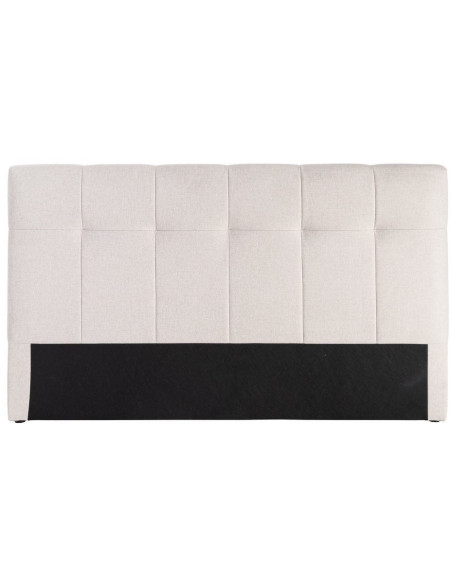 Tête de lit matelassée moderne chic 2 personnes 160x100 Tissu Beige Bois contreplaqué Renito - 1