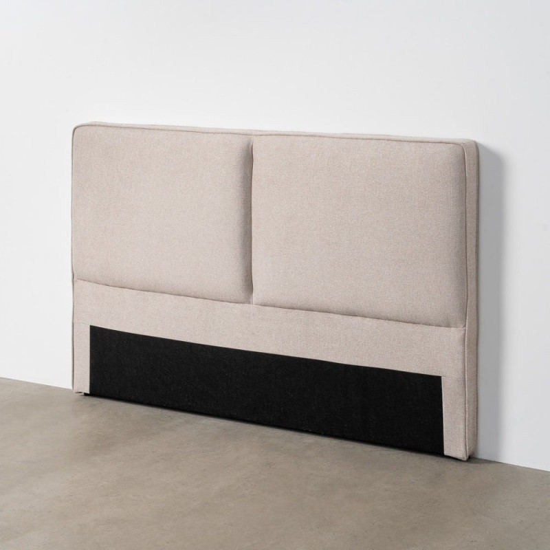 Tête de lit moderne chic 2 personnes 160x100 Tissu Beige Bois contreplaqué Elrino - 8