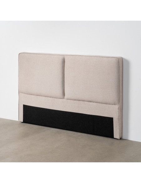 Tête de lit moderne chic 2 personnes 160x100 Tissu Beige Bois contreplaqué Elrino - 8