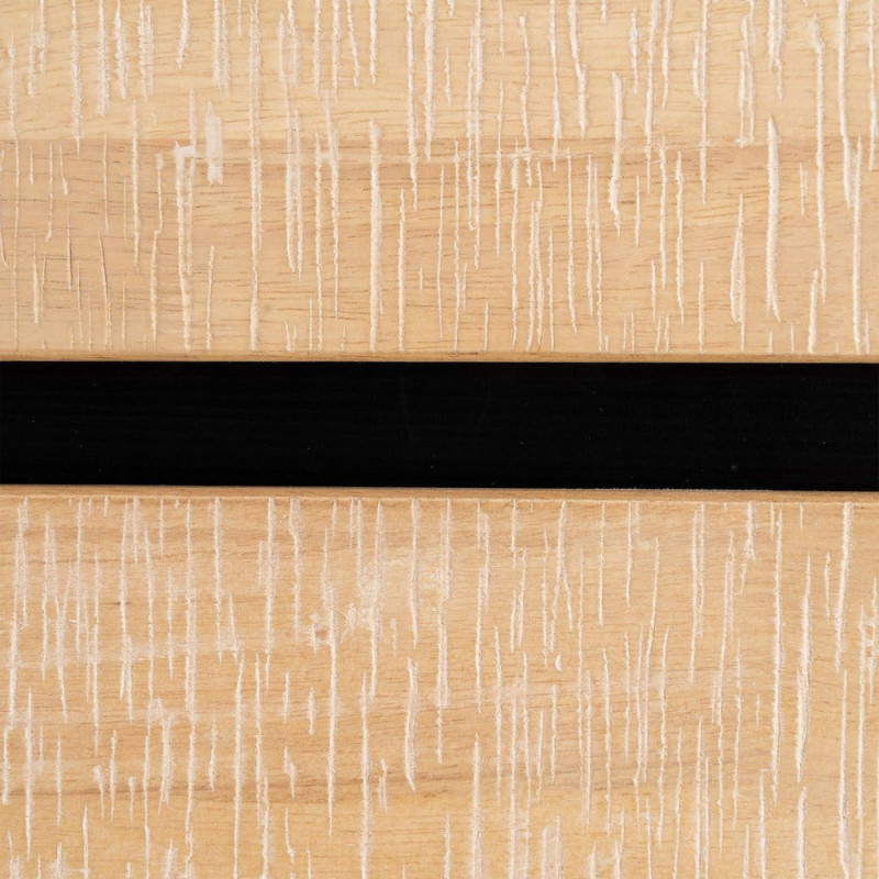 Commode moderne scandinave 3 tiroirs Bois d'hévéa Bois MDF Naturel Métal Noir Sintra - 8