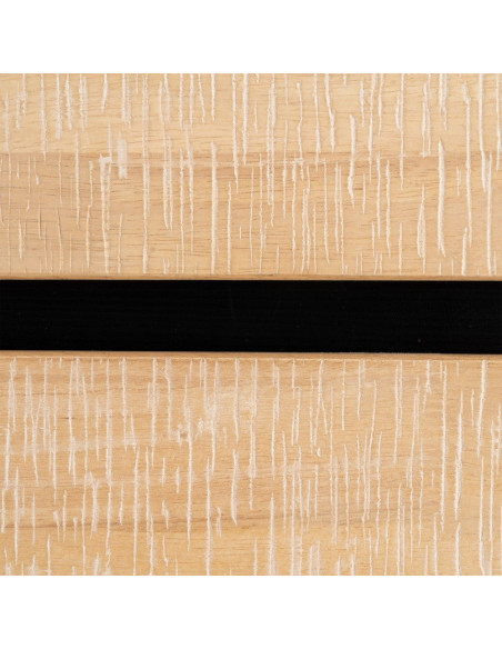 Commode moderne scandinave 3 tiroirs Bois d'hévéa Bois MDF Naturel Métal Noir Sintra - 8