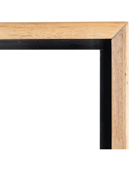 Buffet sur pied moderne chic Haut 2 portes 1 tiroirs 2 niches en Bois d'hévéa Bois MDF Naturel Métal Noir Sintra - 9