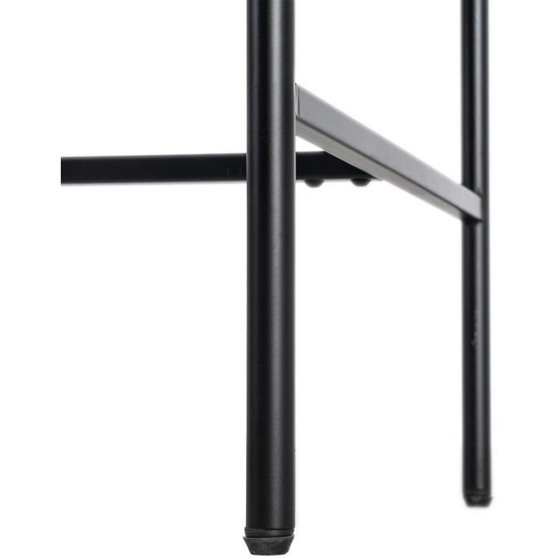 Buffet sur pied moderne chic Haut 2 portes 1 tiroirs 2 niches en Bois d'hévéa Bois MDF Naturel Métal Noir Sintra - 10