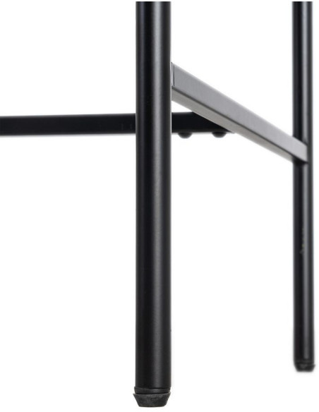 Buffet sur pied moderne chic Haut 2 portes 1 tiroirs 2 niches en Bois d'hévéa Bois MDF Naturel Métal Noir Sintra - 10