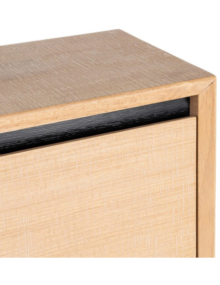 Grand Meuble à chaussures moderne chic 3 tiroirs en Bois d'hévéa Bois MDF Naturel Métal Noir Sintra - 3