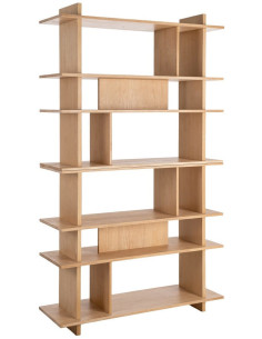 Grande Étagère moderne 7 niveaux en Bois d'hévéa Naturel Cenira - 1