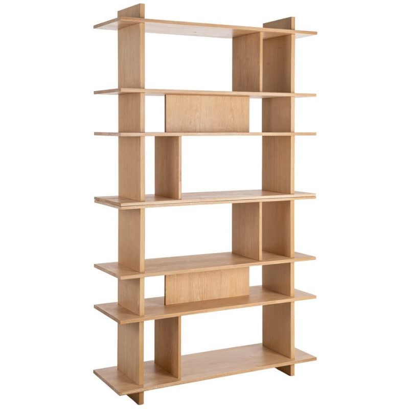 Grande Étagère moderne 7 niveaux en Bois d'hévéa Naturel Cenira - 1