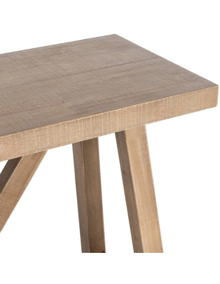 Console style campagne chic Rectangulaire 140 cm en Bois d'hévéa Naturel Malvio - 2
