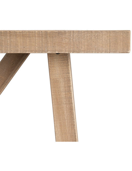 Console style campagne chic Rectangulaire 140 cm en Bois d'hévéa Naturel Malvio - 3