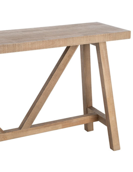 Console style campagne chic Rectangulaire 140 cm en Bois d'hévéa Naturel Malvio - 4