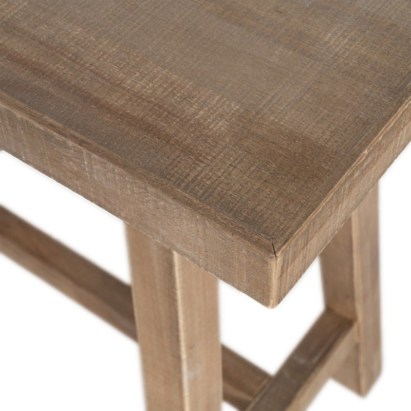 Console style campagne chic Rectangulaire 140 cm en Bois d'hévéa Naturel Malvio - 5