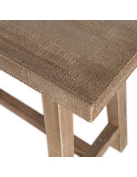 Console style campagne chic Rectangulaire 140 cm en Bois d'hévéa Naturel Malvio - 5