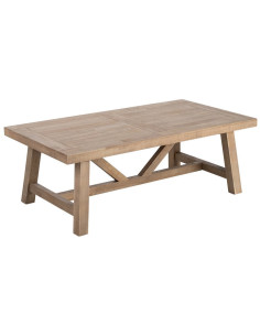 Table basse style campagne chic Rectangulaire 130 cm en Bois d'hévéa Naturel Malvio - 2