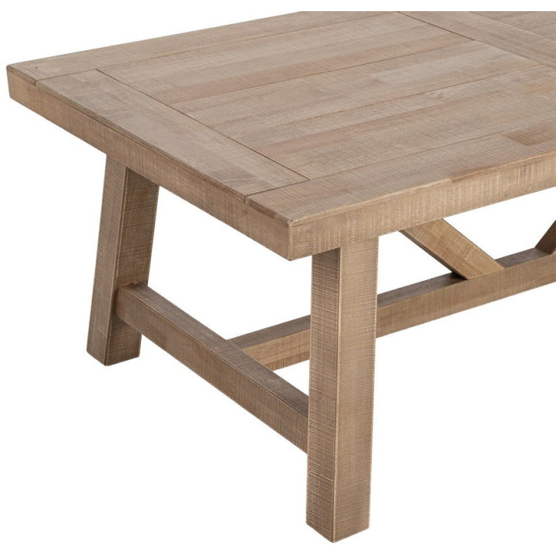 Table basse style campagne chic Rectangulaire 130 cm en Bois d'hévéa Naturel Malvio - 3