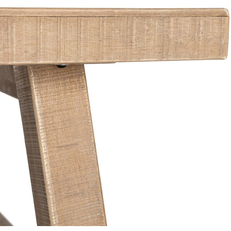 Table basse style campagne chic Rectangulaire 130 cm en Bois d'hévéa Naturel Malvio - 4