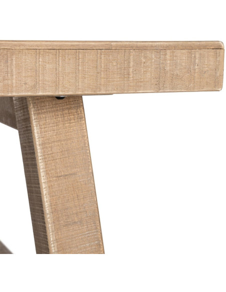 Table basse style campagne chic Rectangulaire 130 cm en Bois d'hévéa Naturel Malvio - 4