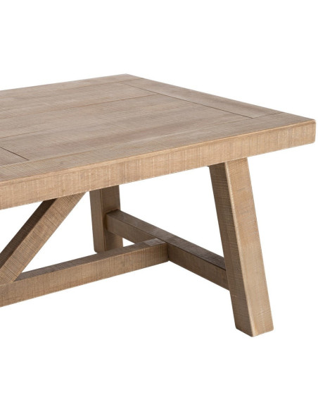 Table basse style campagne chic Rectangulaire 130 cm en Bois d'hévéa Naturel Malvio - 5