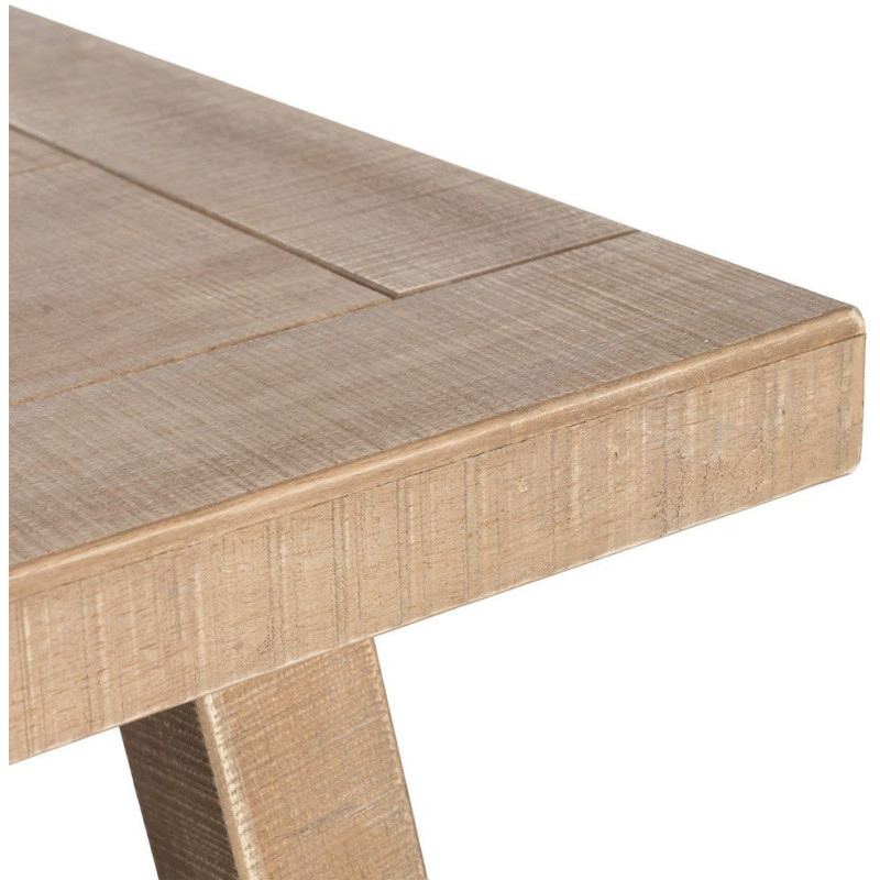 Table basse style campagne chic Rectangulaire 130 cm en Bois d'hévéa Naturel Malvio - 6