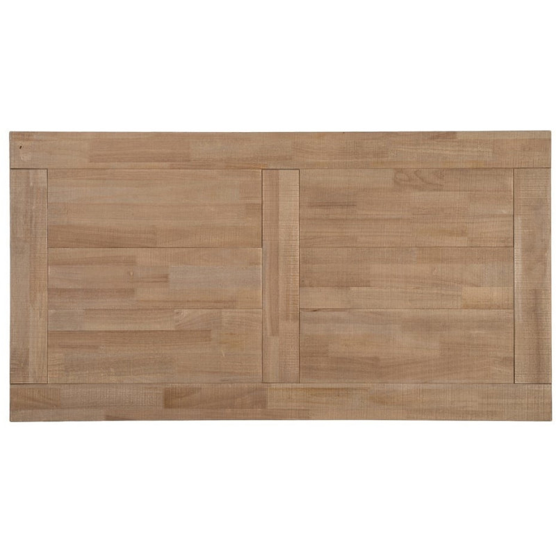 Table basse style campagne chic Rectangulaire 130 cm en Bois d'hévéa Naturel Malvio - 8