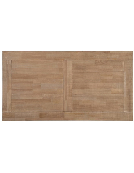 Table basse style campagne chic Rectangulaire 130 cm en Bois d'hévéa Naturel Malvio - 8