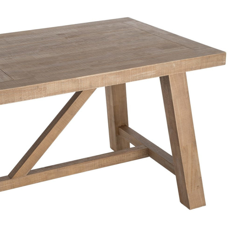 Grande Table à manger style campagne chic Rectangulaire 8 personnes en Bois d'hévéa Naturel Malvio - 2