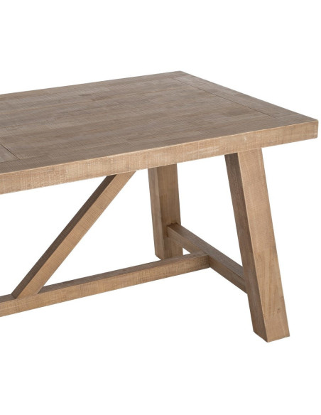 Grande Table à manger style campagne chic Rectangulaire 8 personnes en Bois d'hévéa Naturel Malvio - 2