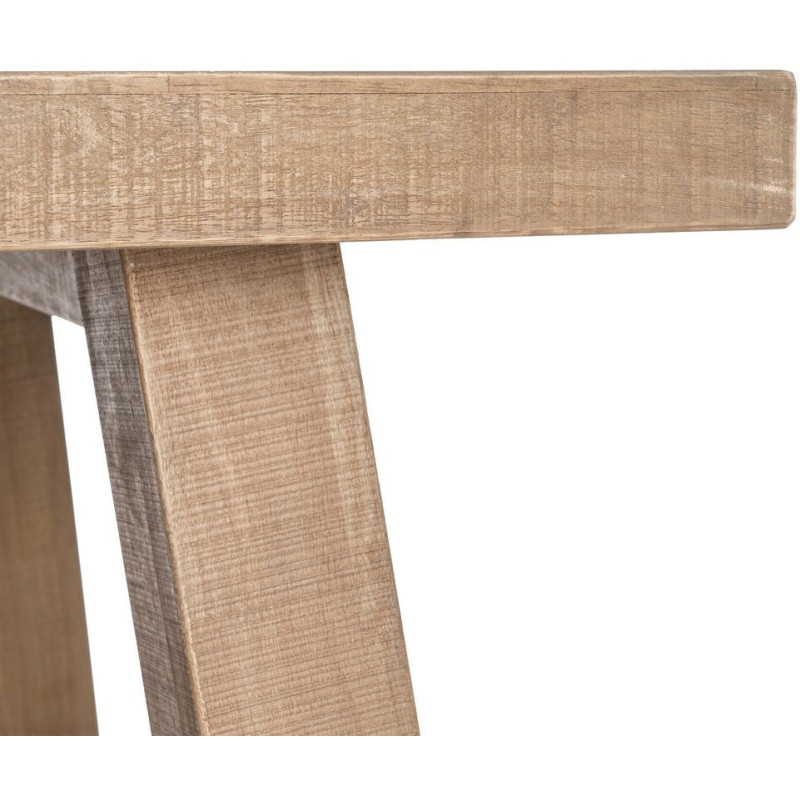 Grande Table à manger style campagne chic Rectangulaire 8 personnes en Bois d'hévéa Naturel Malvio - 3