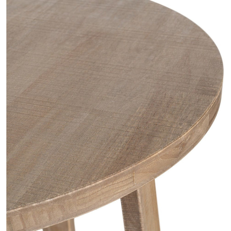 Table haute style campagne chic Ronde 2 personnes 79 cm en Bois d'hévéa Naturel Malvio - 2