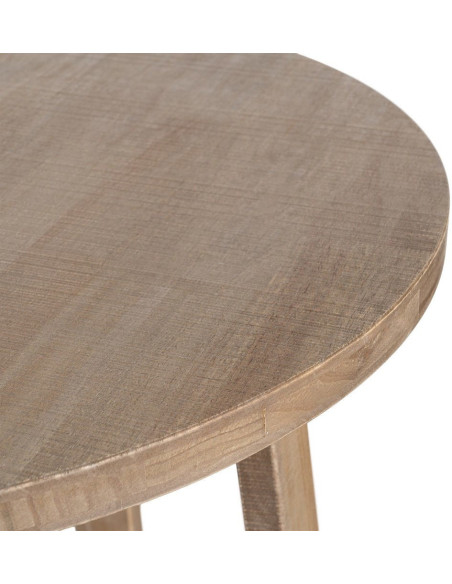Table haute style campagne chic Ronde 2 personnes 79 cm en Bois d'hévéa Naturel Malvio - 2