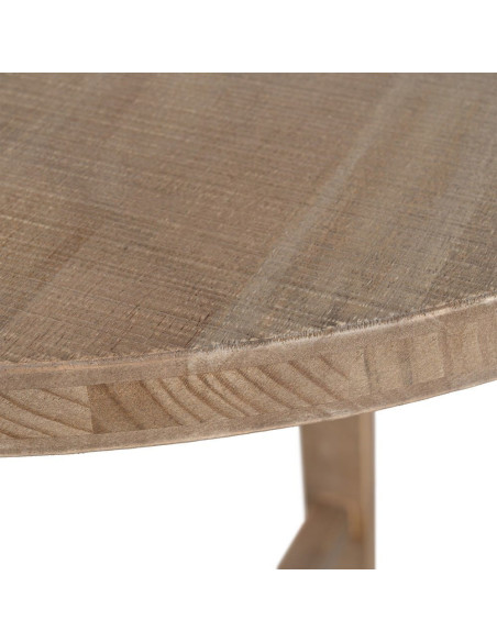 Table haute style campagne chic Ronde 2 personnes 79 cm en Bois d'hévéa Naturel Malvio - 4