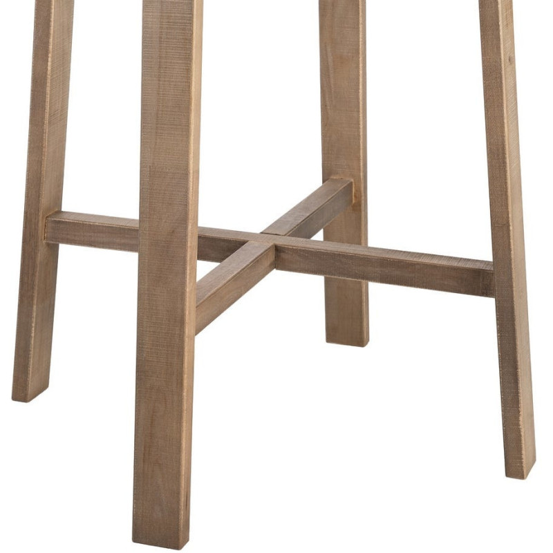 Table haute style campagne chic Ronde 2 personnes 79 cm en Bois d'hévéa Naturel Malvio - 5