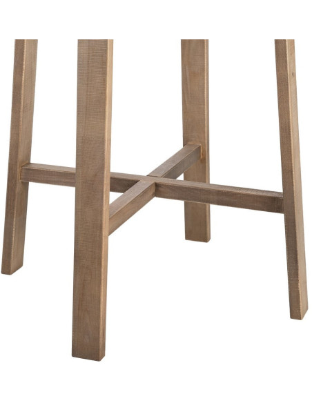 Table haute style campagne chic Ronde 2 personnes 79 cm en Bois d'hévéa Naturel Malvio - 5