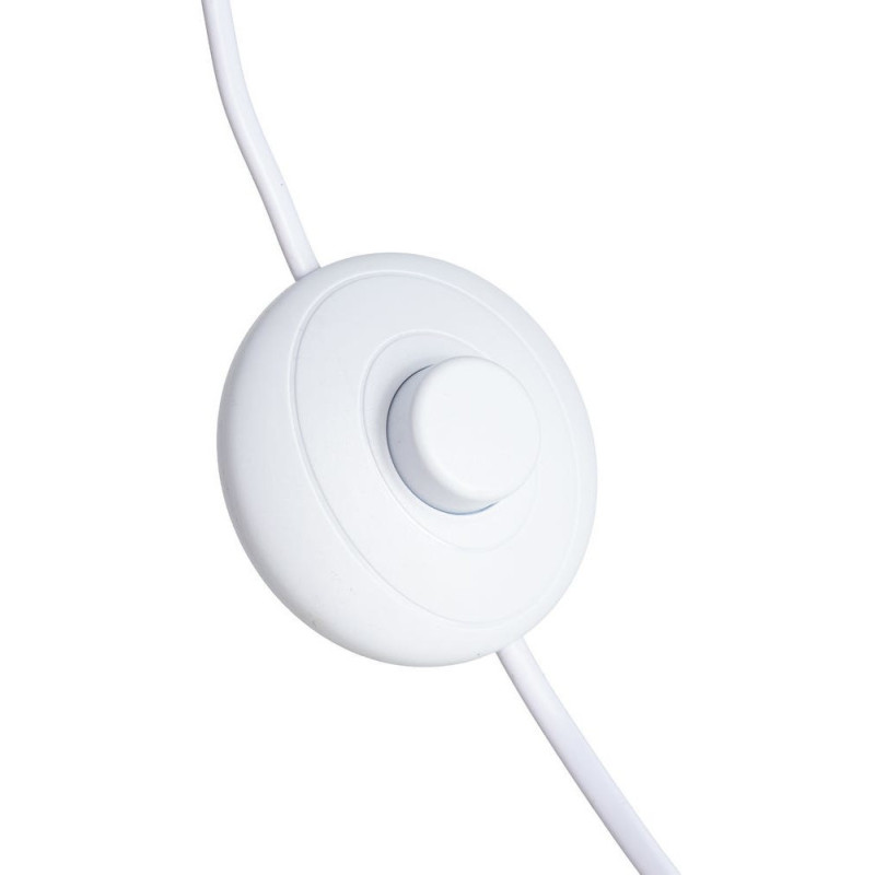 Lampadaire style rétro années 70 Hauteur 122 cm en Céramique Blanc Motif lignes Tissu Orange PVC Velira - 8