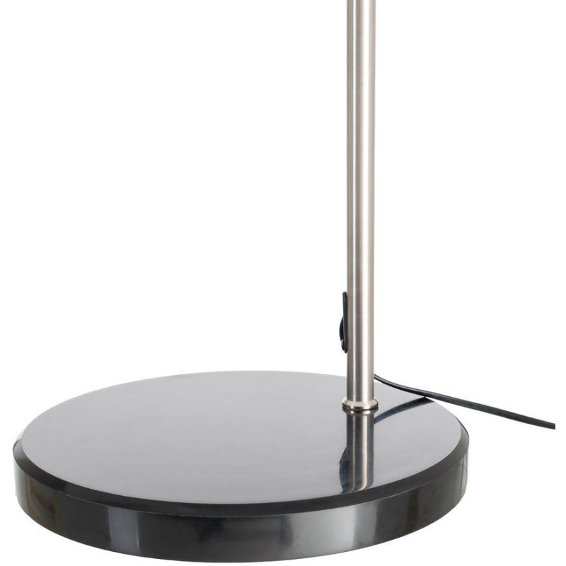 Grand Lampadaire Arc style années 60 Hauteur 197 cm en Métal Argenté Coton Blanc Marbre Noir Yaviel - 5