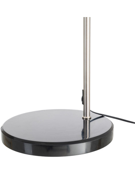 Grand Lampadaire Arc style années 60 Hauteur 197 cm en Métal Argenté Coton Blanc Marbre Noir Yaviel - 5