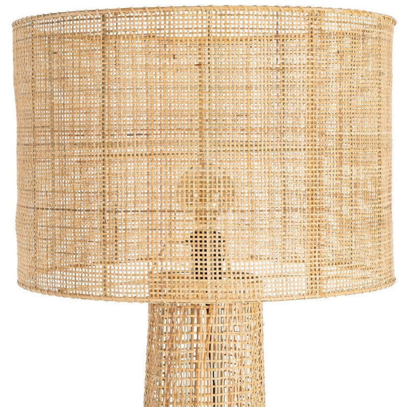 Grand Lampadaire bohème chic Hauteur 154 cm en Rotin Naturel Tressé Métal Rosiel - 2