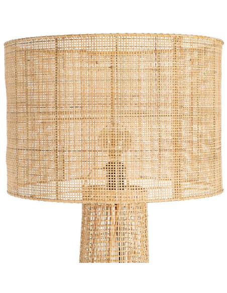 Grand Lampadaire bohème chic Hauteur 154 cm en Rotin Naturel Tressé Métal Rosiel - 2