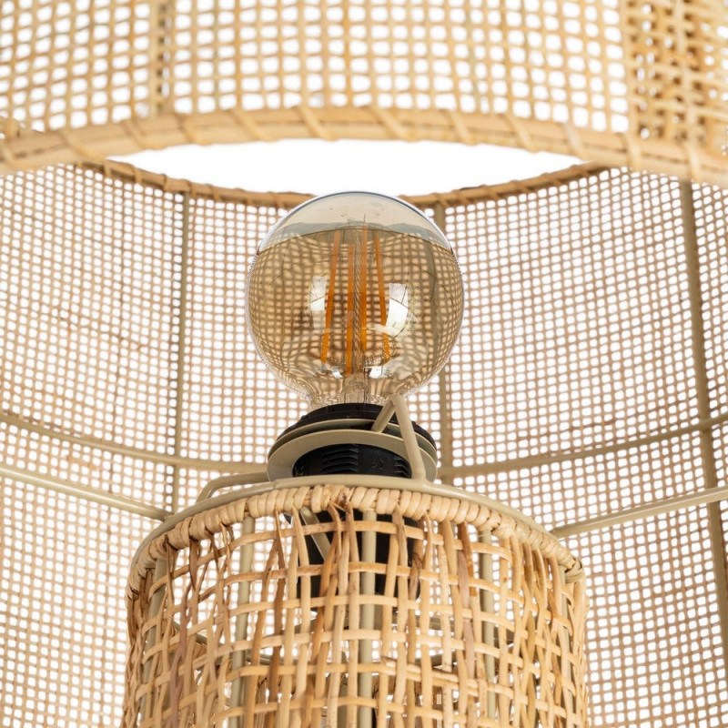 Grand Lampadaire bohème chic Hauteur 154 cm en Rotin Naturel Tressé Métal Rosiel - 4