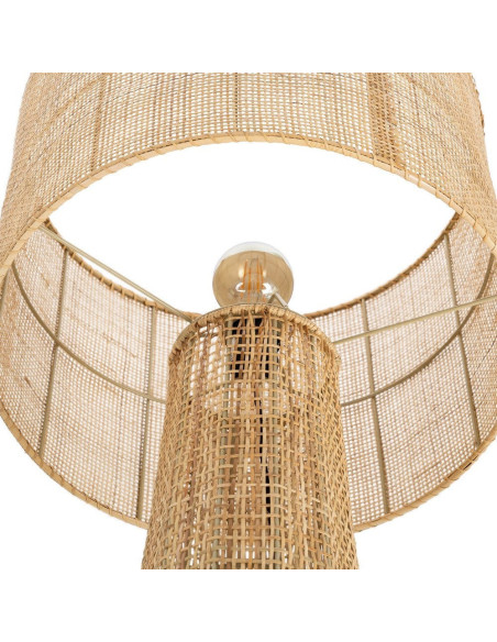 Grand Lampadaire bohème chic Hauteur 154 cm en Rotin Naturel Tressé Métal Rosiel - 5