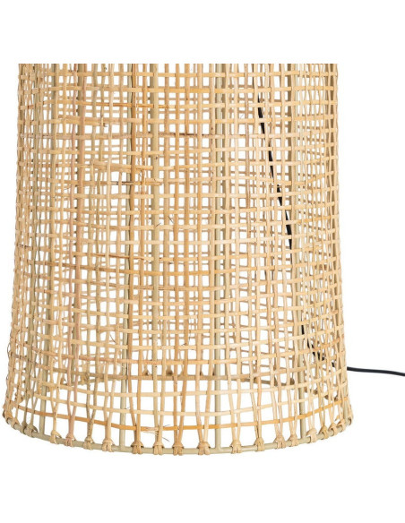 Grand Lampadaire bohème chic Hauteur 154 cm en Rotin Naturel Tressé Métal Rosiel - 6