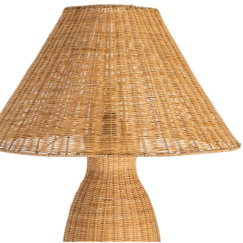 Grand Lampadaire bohème chic Hauteur 138 cm en Rotin Naturel Tressé Métal Kalero - 3