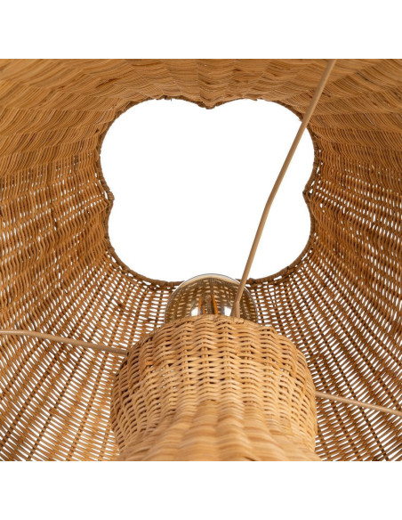 Grand Lampadaire bohème chic Hauteur 138 cm en Rotin Naturel Tressé Métal Kalero - 6