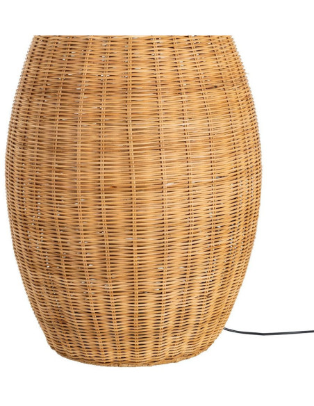 Grand Lampadaire bohème chic Hauteur 138 cm en Rotin Naturel Tressé Métal Kalero - 7