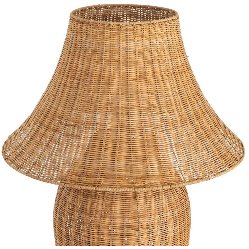 Lampadaire bohème chic Hauteur 99 cm en Rotin Naturel Tressé Métal Silina - 2