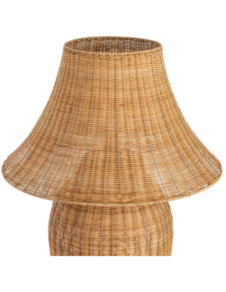 Lampadaire bohème chic Hauteur 99 cm en Rotin Naturel Tressé Métal Silina - 2