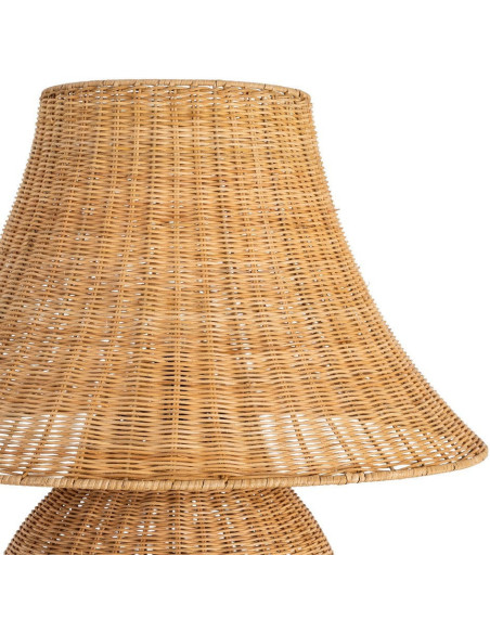 Lampadaire bohème chic Hauteur 99 cm en Rotin Naturel Tressé Métal Silina - 3