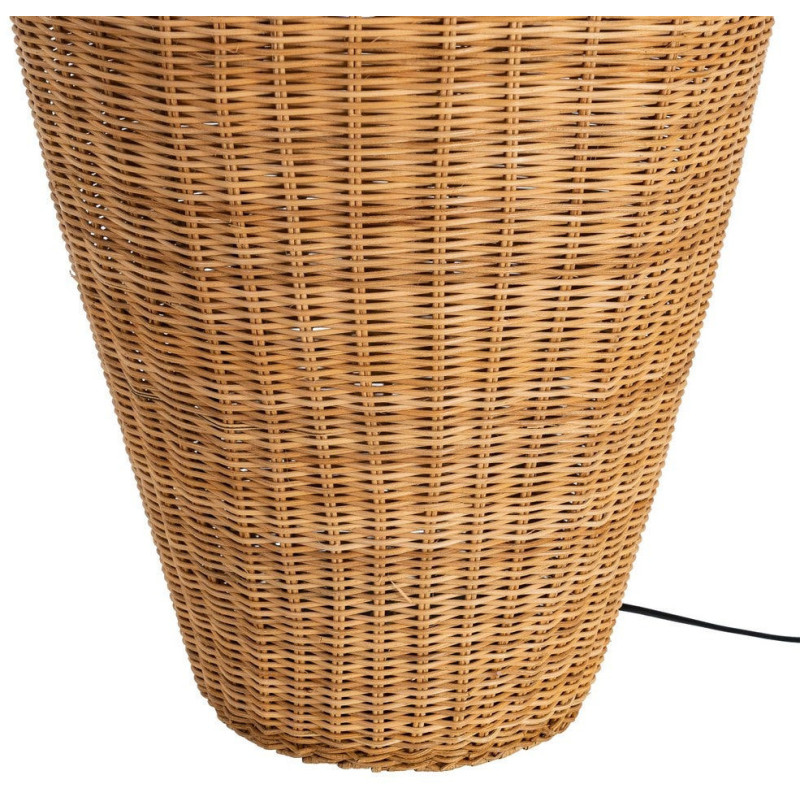 Lampadaire bohème chic Hauteur 99 cm en Rotin Naturel Tressé Métal Silina - 6