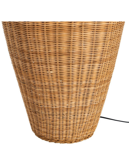 Lampadaire bohème chic Hauteur 99 cm en Rotin Naturel Tressé Métal Silina - 6