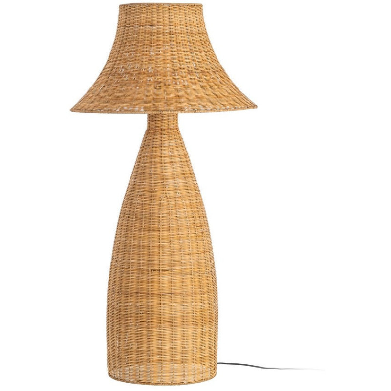 Grand Lampadaire bohème chic Hauteur 118 cm en Rotin Naturel Tressé Métal Enlian - 1