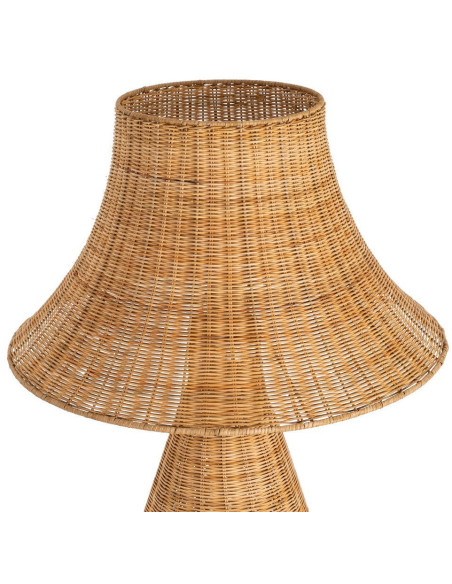 Grand Lampadaire bohème chic Hauteur 118 cm en Rotin Naturel Tressé Métal Enlian - 3
